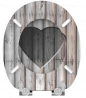 Soft Close Toilet Seat Wooden Heart