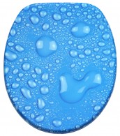Soft Close Toilet Seat Water Pearls Blue