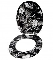 Toilet Seat White Flower